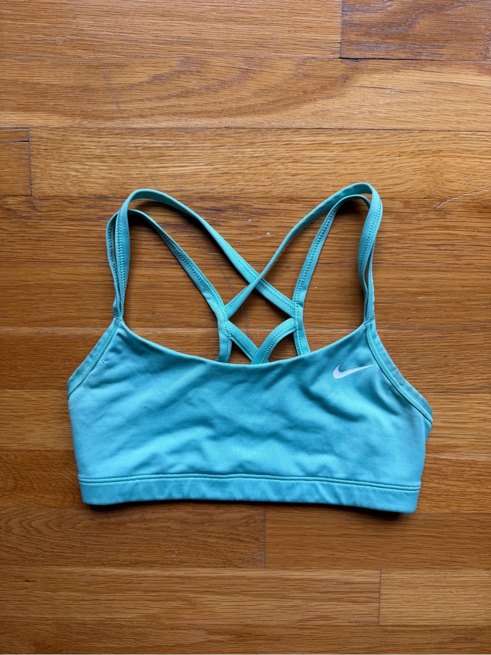 Nike Dri-FIT Turquoise Blue Strappy Sports Bra - Size Small